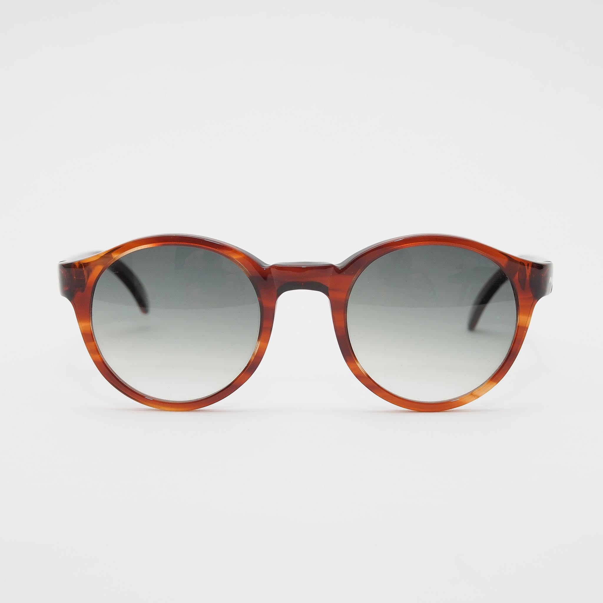 Horn-Colored Sunglasses "VOYAGE VOYAGE" with Green Lenses